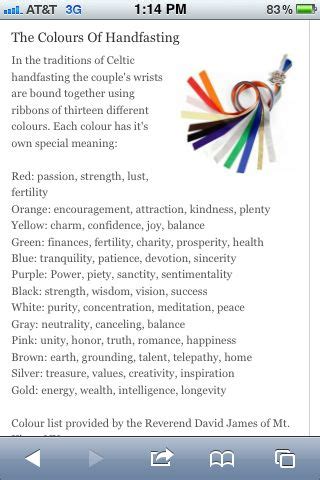 Pagan handfasting color meaninhs